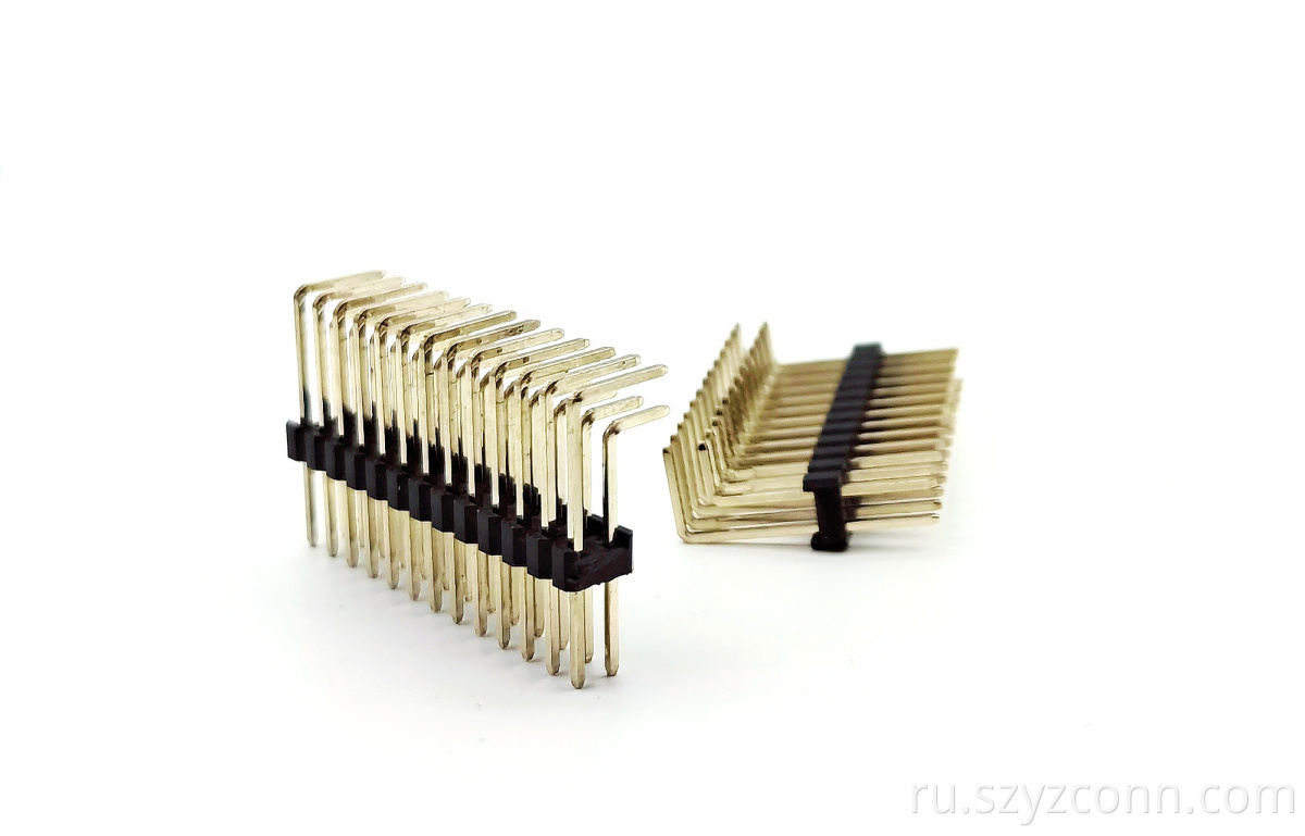 2.54mm Pitch Pin header Connector Dual Row Right Angle H2.0mm 2*13P